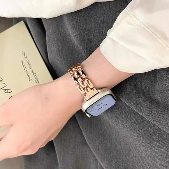 NEW Stylish Adjustable Slim Stainless Metal Band For Apple Watch - Rose gold - Picture 6 of 6